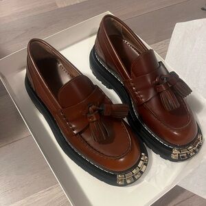Sandro Leather Loafers Brown - Brand New